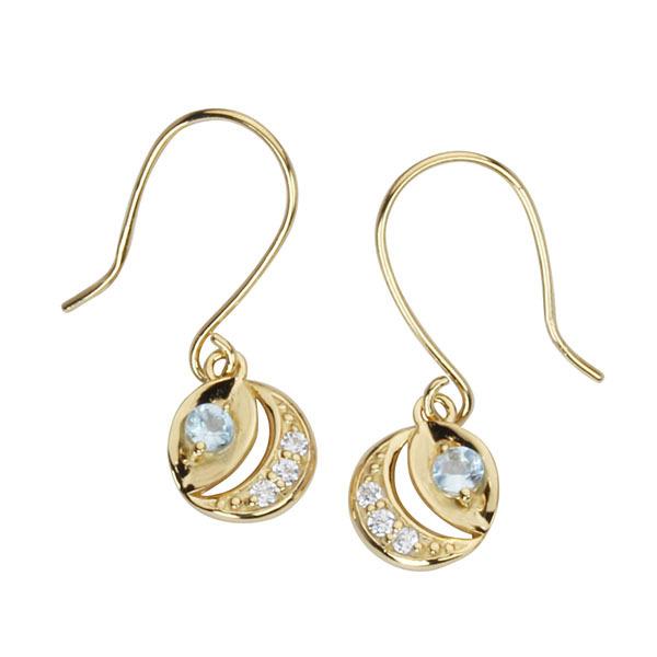ダイヤモンド ピアス フックピアス ダイヤピアス ブルートパーズ サークルピアス 18k 18金 イエローゴールド 送料無料 レディース プレゼント ギフト puの画像