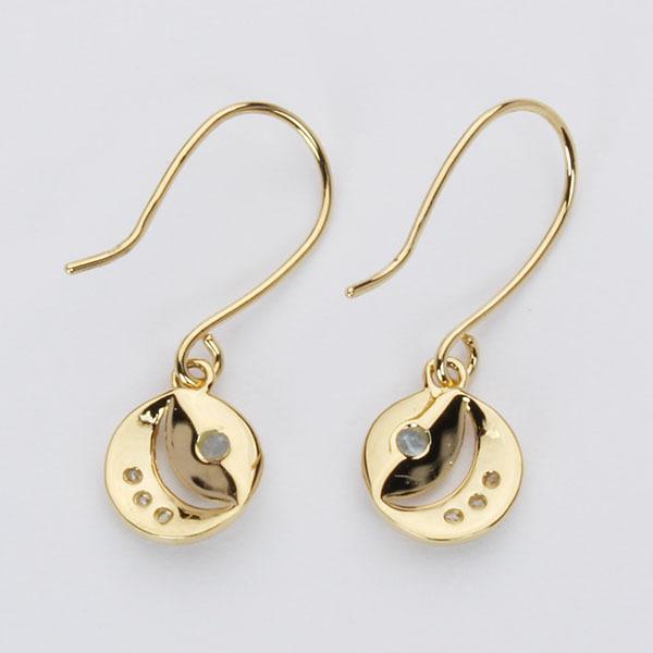 ダイヤモンド ピアス フックピアス ダイヤピアス ブルートパーズ サークルピアス 18k 18金 イエローゴールド 送料無料 レディース プレゼント ギフト puの画像