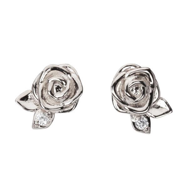 ピアス バラピアス 薔薇 ばら ダイヤピアス ダイヤモンド スタッド