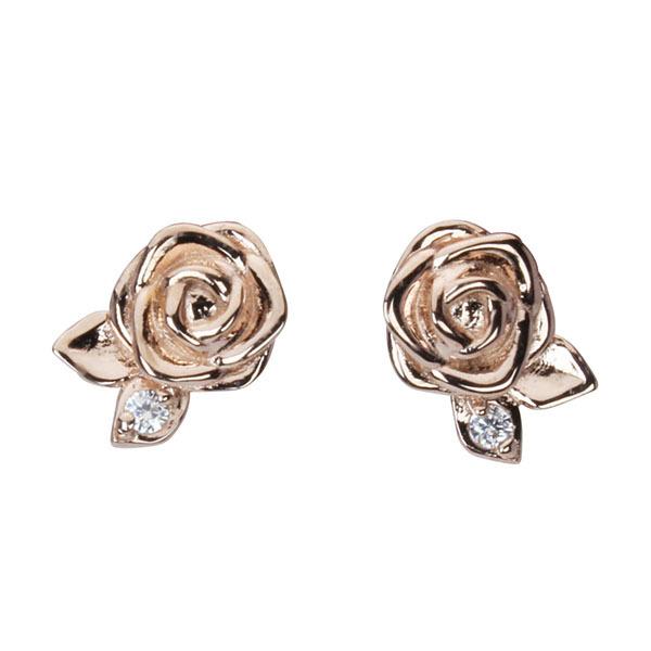 ピアス バラピアス 薔薇 ばら ダイヤピアス ダイヤモンド スタッド 