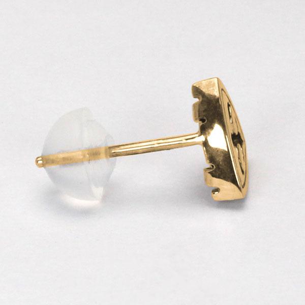 ピアス オニキス オニキスピアス 片耳用 スタッド k10 ピンクゴールド 