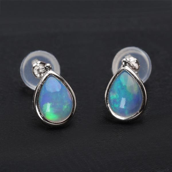 オパール ピアス スタッドピアス プラチナ Pt pt900 プラチナ900 10月