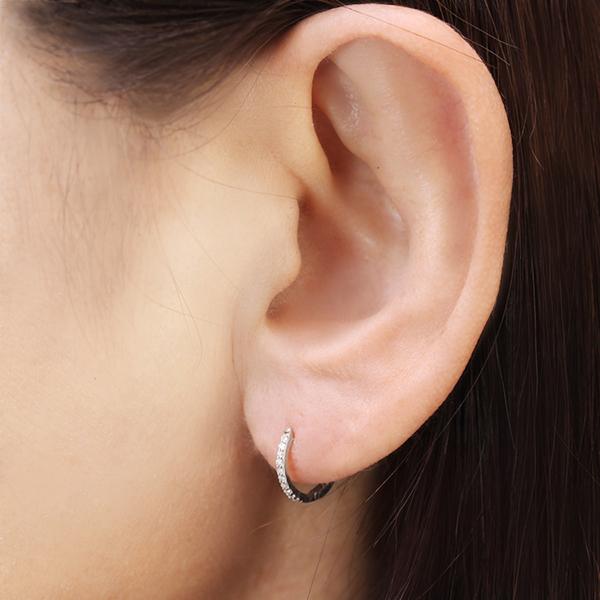 Pt900 ダイヤモンド イヤリング 0.80ct パヴェ フープ 【楽天