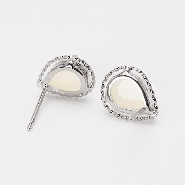 オパール ピアス スタッドピアス プラチナ pt900 10月誕生石 ペア