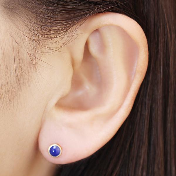 ラピスラズリ K18 ゴールド ピアス ラピスラズリ ピアス スタッドピアス k18 18k 18金 イエローゴールド
