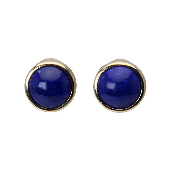 ラピスラズリ ピアス スタッドピアス k18 18k 18金 イエローゴールド