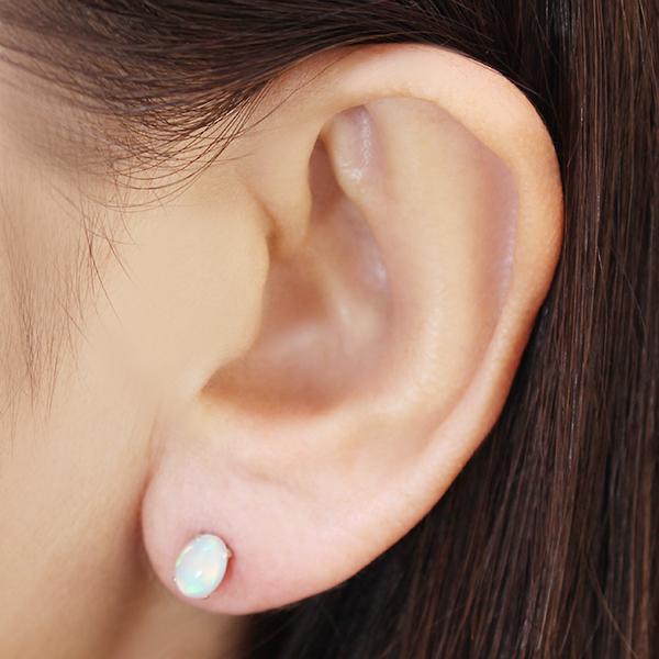 オパール ピアス スタッドピアス プラチナ pt900 10月誕生石 送料無料