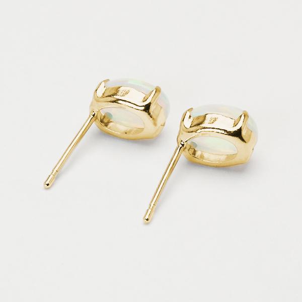 天然オパール　K18(18金イエローゴールド) スタッドピアス オパール ピアス スタッドピアス k18 イエローゴールド 18金 18k 10月