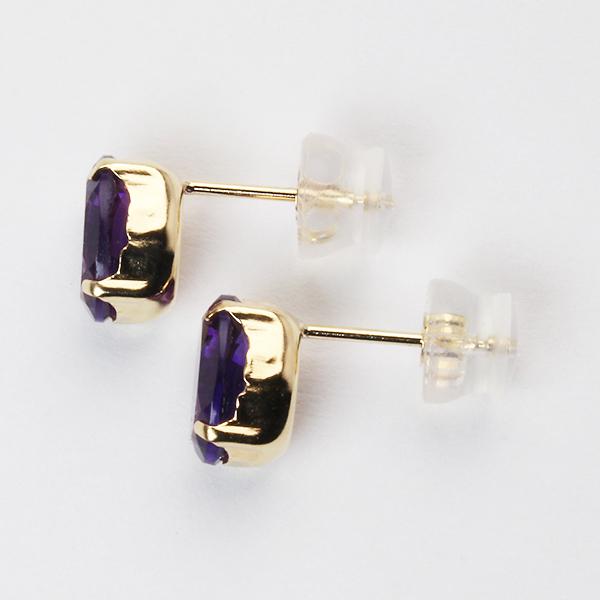 アメジスト ピアス スタッドピアス k18 18k 18金 イエローゴールド