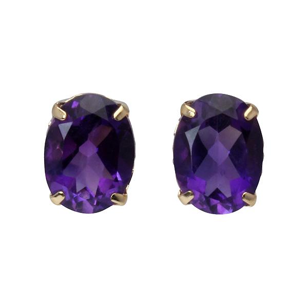 アメジスト ピアス スタッドピアス k18 18k 18金 イエローゴールド アメジストピアス 2月誕生石 送料無料 カジュアル レディース プレゼント ギフト puの画像