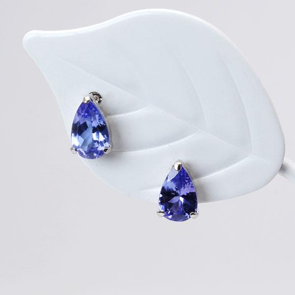 タンザナイト ピアス スタッドピアス プラチナ pt900 ペアシェイプ