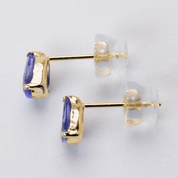 タンザナイト ピアス スタッドピアス k18 18k 18金 イエローゴールド