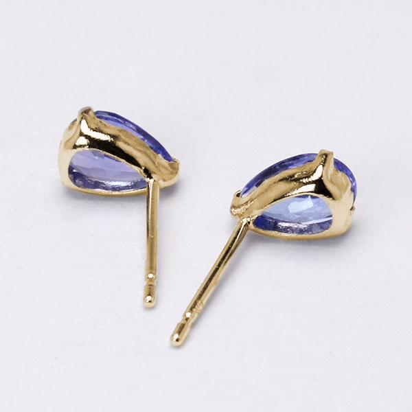 タンザナイト ピアス スタッドピアス k18 18k 18金 イエローゴールド