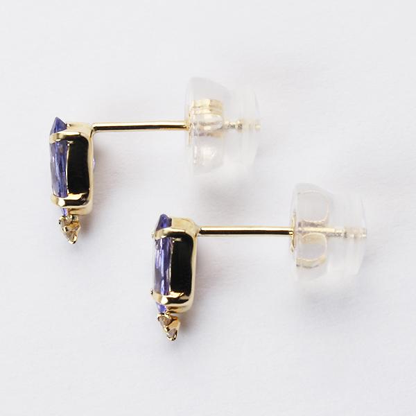 タンザナイト ピアス スタッドピアス k18 18k 18金 イエローゴールド