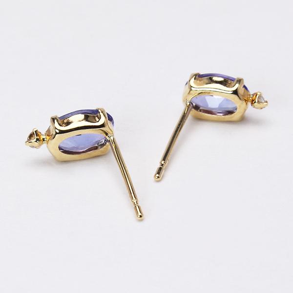 タンザナイト ピアス スタッドピアス k18 18k 18金 イエローゴールド