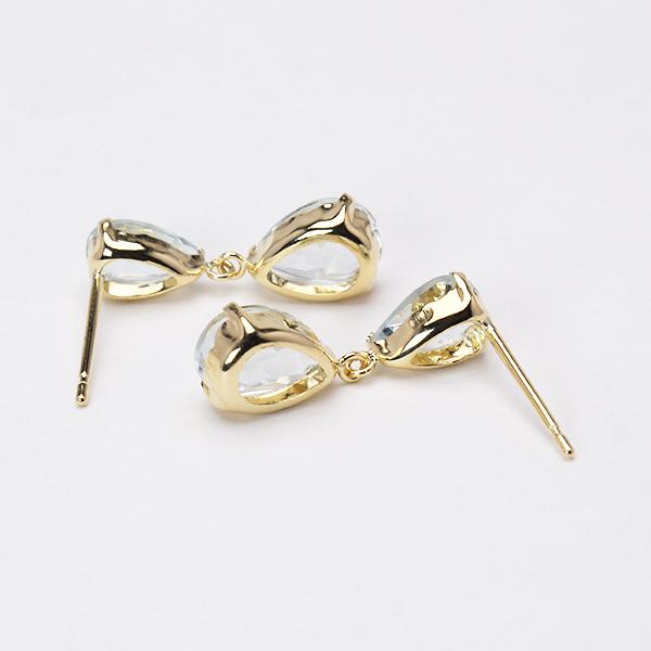 アクアマリン ピアス スタッドピアス ペアシェイプカット k18 18k 18金