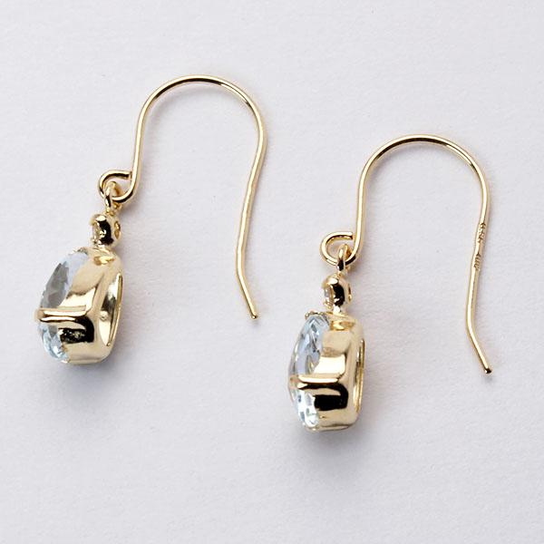 アクアマリン ピアス フックピアス k18 18k 18金 イエローゴールド ダイヤモンド 3月誕生石 アメリカンピアス 送料無料 カジュアル レディース プレゼント puの画像