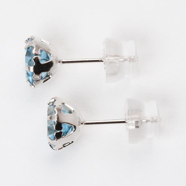 ブルートパーズ ピアス スタッドピアス ブルトパ プラチナ pt900 6本爪