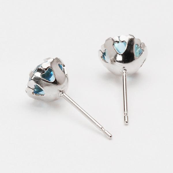 ブルートパーズ ピアス スタッドピアス ブルトパ プラチナ pt900 6本爪