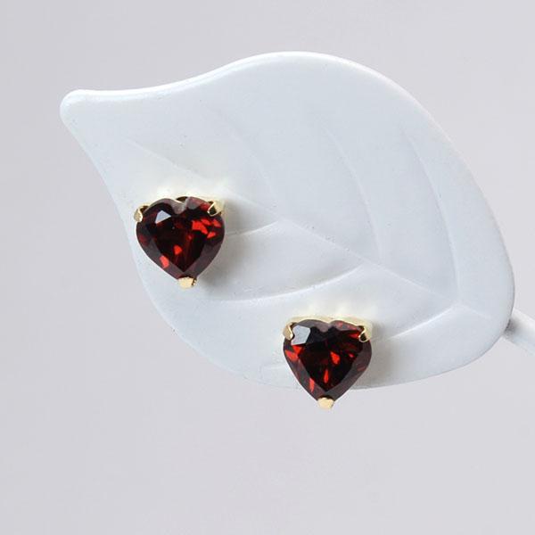 ガーネット ピアス ハートピアス スタッドピアス k18 18金 18k