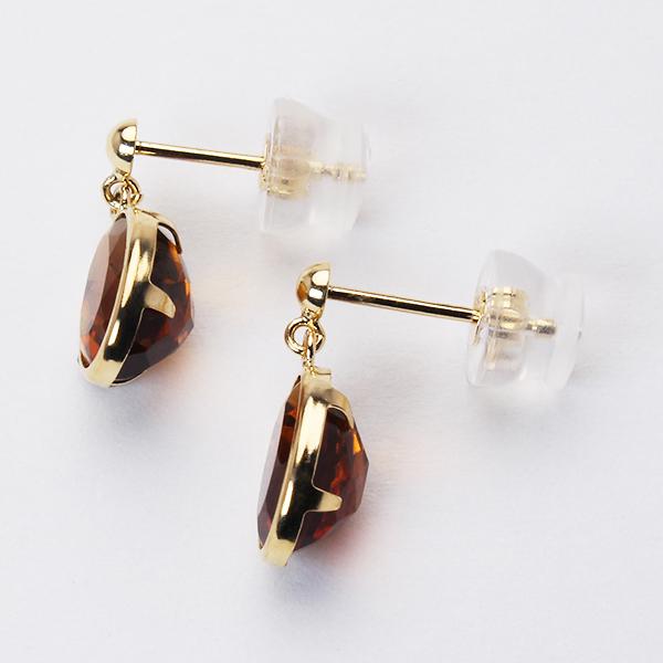 マデイラシトリン ピアス 揺れる スタッドピアス k18 18k 18金