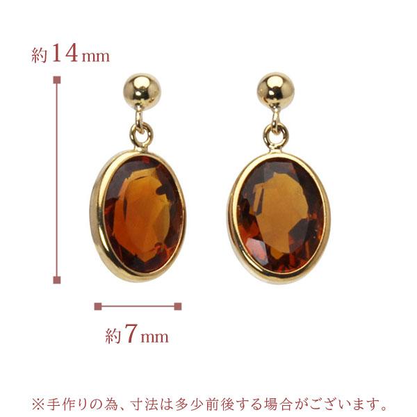 マデイラシトリン ピアス 揺れる スタッドピアス k18 18k 18金