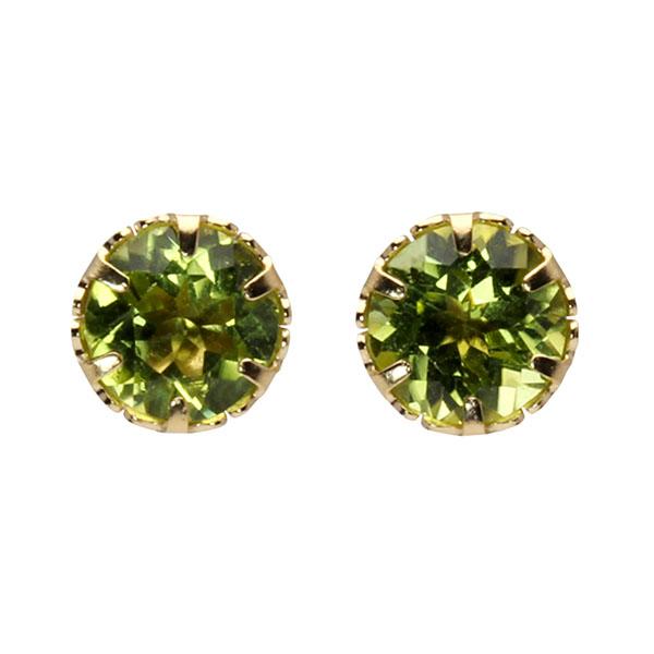 ペリドット ピアス スタッドピアス k18 18k 18金 イエローゴールド 8月