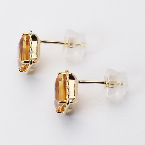シトリン ピアス スタッドピアス k18 18k 18金 イエローゴールド 11月