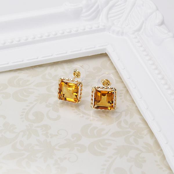 シトリン ピアス スタッドピアス k18 18k 18金 イエローゴールド 11月