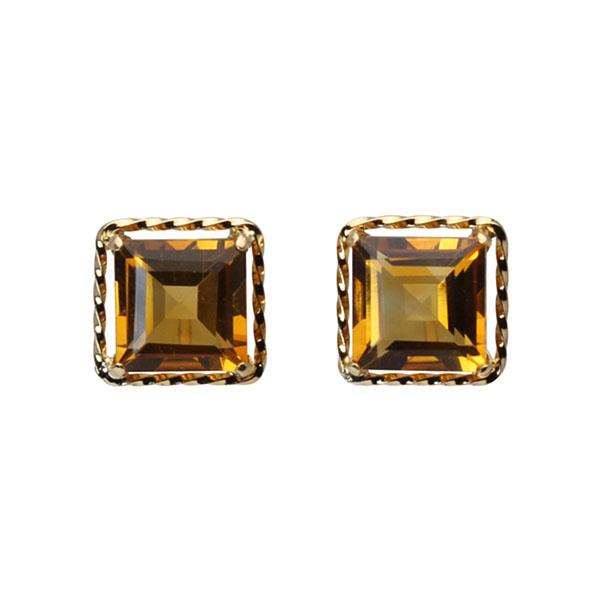 シトリン ピアス スタッドピアス k18 18k 18金 イエローゴールド 11月誕生石 スクエア シトリンピアス 送料無料 カジュアル レディース プレゼント puの画像