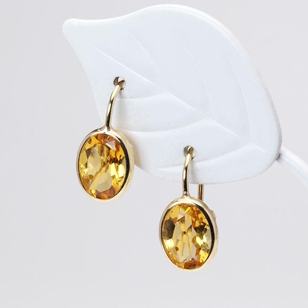 シトリン ピアス フックピアス k18 18k 18金 イエローゴールド 11月