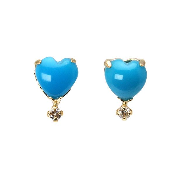 ターコイズ ピアス トルコ石ピアス ハート スタッドピアス