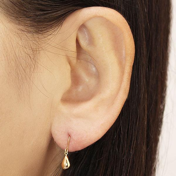 ピアス k18 18k 18金 イエローゴールド フックピアス ティアドロップ
