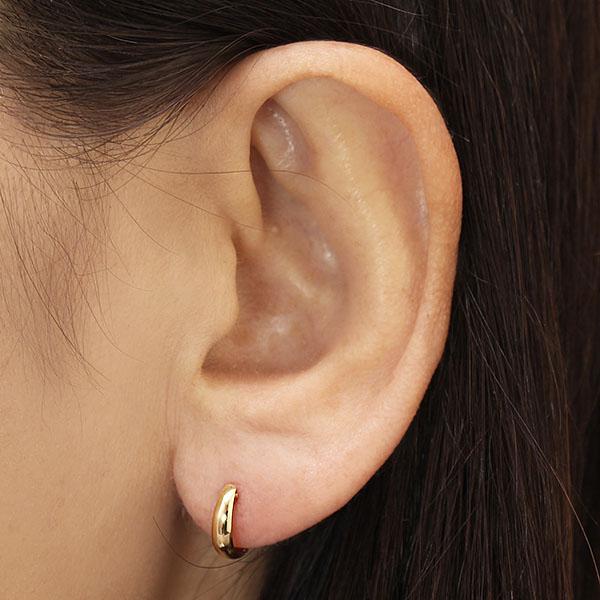 フープ ピアス k18 18k 18金 イエローゴールド ポスト遮断式