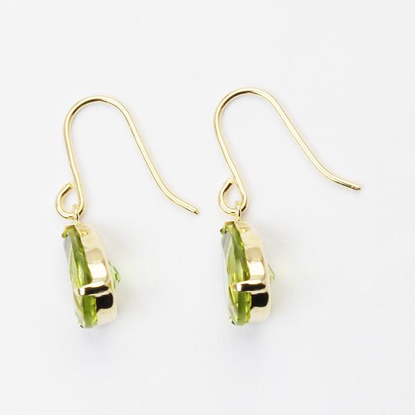 K18 ペリドット フック ピアス イエローゴールド ペリドット ピアス フックピアス k18 18k 18金 イエローゴールド 8月