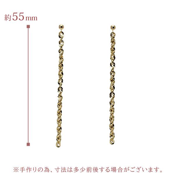 ピアス k18 18k 18金 イエローゴールド チェーンピアス スタッドピアス レディース 地金ピアス 送料無料 カジュアル 普段使い プレゼント ギフト puの画像