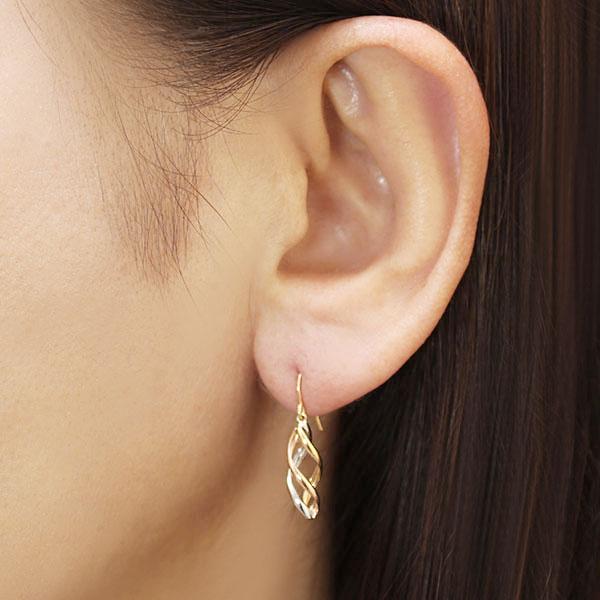 ピアス スリーカラーピアス k18 18金 18k イエローゴールド ピンク