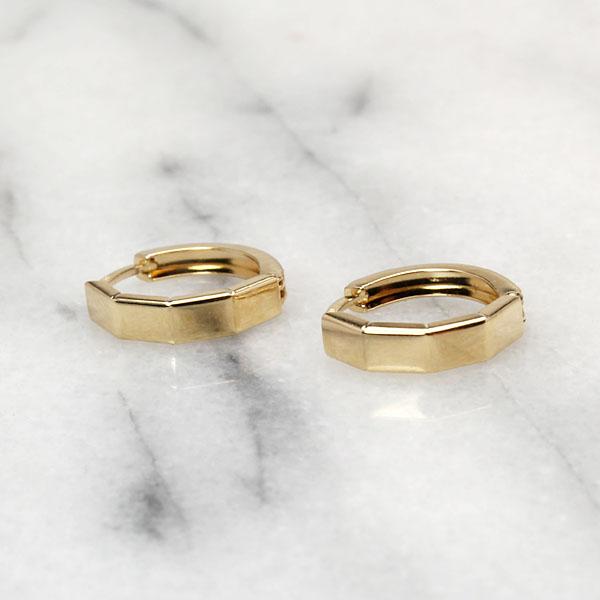 ピアス フープピアス k18 18k 18金 イエローゴールド 中折れ式