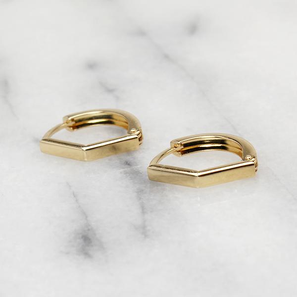 ピアス フープピアス k18 18k 18金 イエローゴールド 中折れ式ピアス レディース 地金ピアス リバーシブル 送料無料 カジュアル 普段使い プレゼント ギフト puの画像