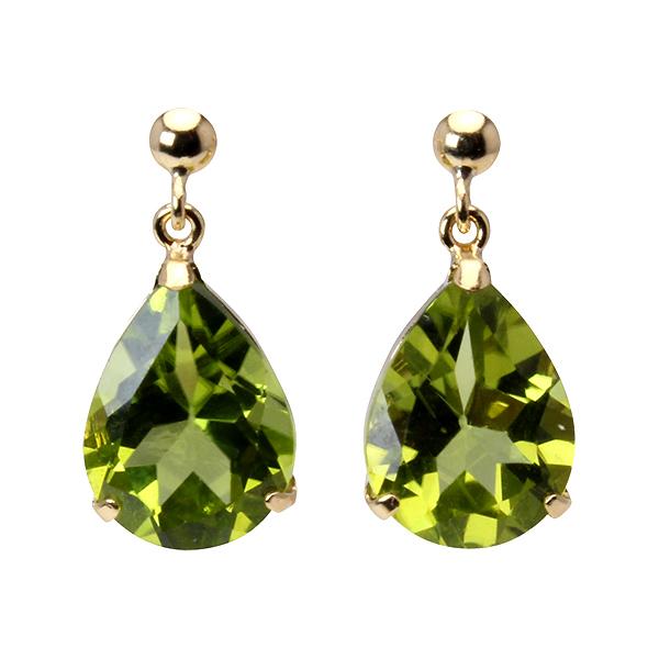 ペリドット ピアス 揺れる スタッドピアス k18 18k 18金 イエロー