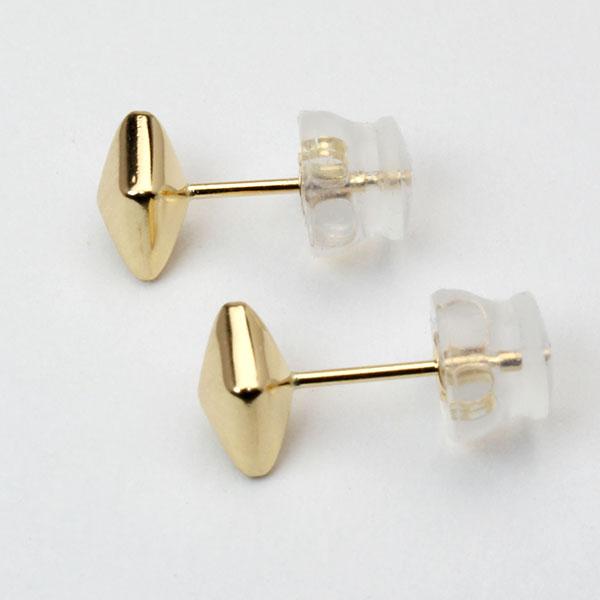ピアス k18 18k 18金 イエローゴールド スタッドピアス ダイヤ ひし形
