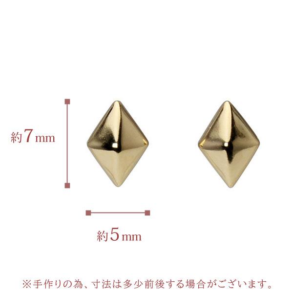 ピアス k18 18k 18金 イエローゴールド スタッドピアス ダイヤ ひし形