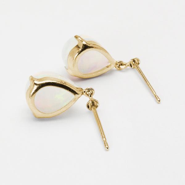 オパール ピアス k18 イエローゴールド 18金 18k 揺れる スタッド