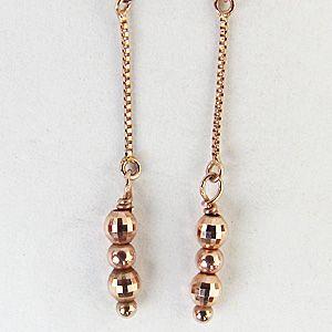 アメリカンピアス k18 ピンクゴールド フックピアス ミラーボール 地金