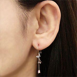 可愛いピンクトルマリン❤️本物　K18WG フックピアス　0.40 ×2 刻印あり 可愛いピンクトルマリン❤️本物 K18WG フックピアス 0.40 ×2 刻印あり