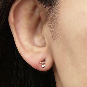 パール ピアス 18金 2WAY スタッド 淡水 バタフライ 蝶モチーフ k18  