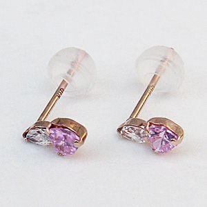 ピンクトルマリン ダイヤモンドピアス スタッドピアス k10 ピンクゴールド 0.20ctダイヤモンド 10月誕生石 送料無料 普段使い プレゼント ギフト 自分買い puの画像