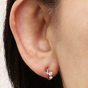 ブルートパーズ 2WAYスタッドピアス k10 ピンクゴールド ダイヤモンド 11月誕生石 送料無料 普段使い ジュエリー プレゼント ギフト ご褒美 自分買い puの画像