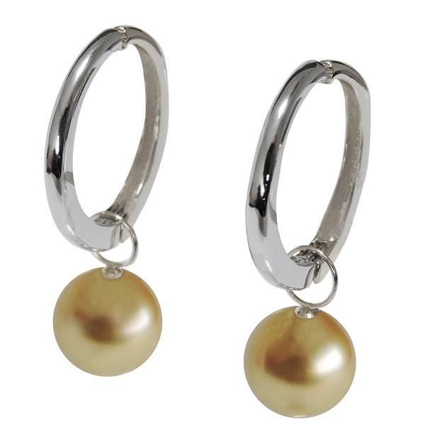 イヤリング イヤーカフ ノーホール ピアス風 円型 南洋白蝶真珠 10mm