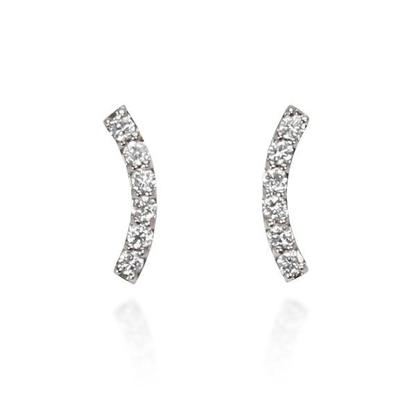 ピアス ダイヤモンドピアス ダイヤモンド カーブピアス スタッドピアス